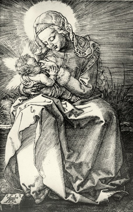 Albrecht Dürer, Maria, das Kind stillend (Deutsche Kunst,Religion,Stillen,Renaissance,Maria Mit Kind)