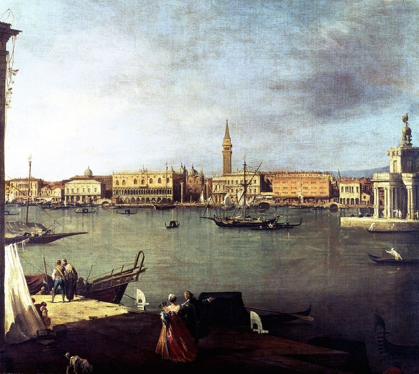 Giovanni Antonio Canaletto, Dársena de San Marcos desde la Giudeca (Städte, Venedig, Vedute, Architektur, Lagune, Dogenpalast, Campanile, Barock, Klassiker, Wunschgröße, Wohnzimmer)