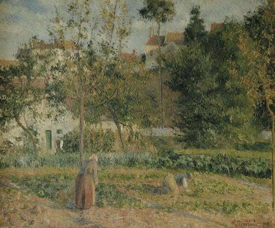 Camille Pissarro, Huerto en L’Hermitage Pontoise (Landschaft)