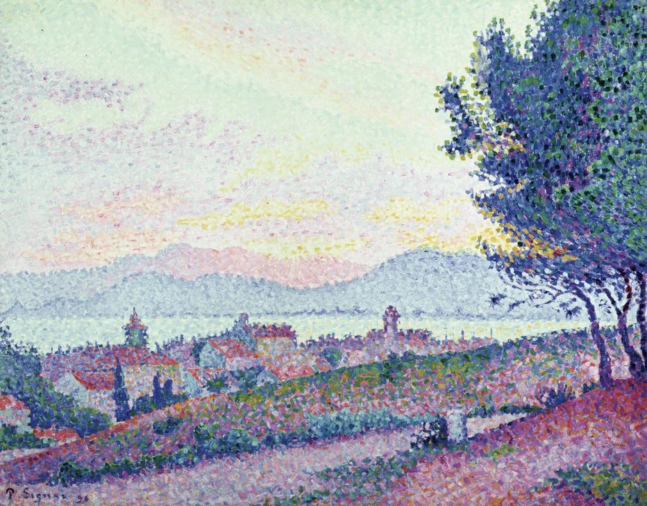 Paul Signac, Saint Tropez – Bosque de pinos (Stadt,Impressionismus,Kiefer (Baum),Französische Kunst)