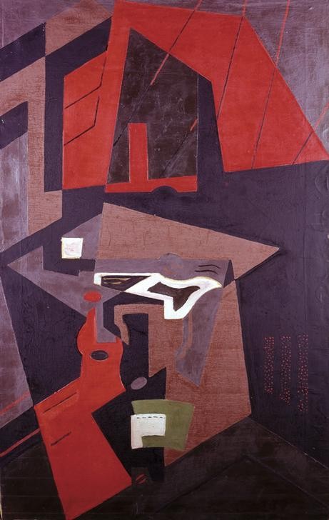 Juan Gris, Stillleben (Kunst,Kubismus,Stillleben,Spanische Kunst,Krakelee)