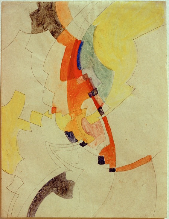 August Macke, Abstrakte Komposition II (Deutsche Kunst,Kunst,Expressionismus,Der Blaue Reiter,Abstrakte Kunst,Abstraktion)