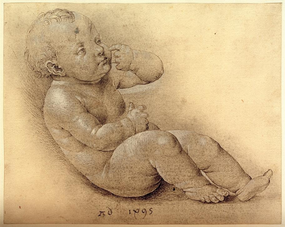 Albrecht Dürer, Studie eines Kindes (Baby,Deutsche Kunst,Kind,Renaissance,Akt,Kleinkind,Portrait,Ganzfigurig)
