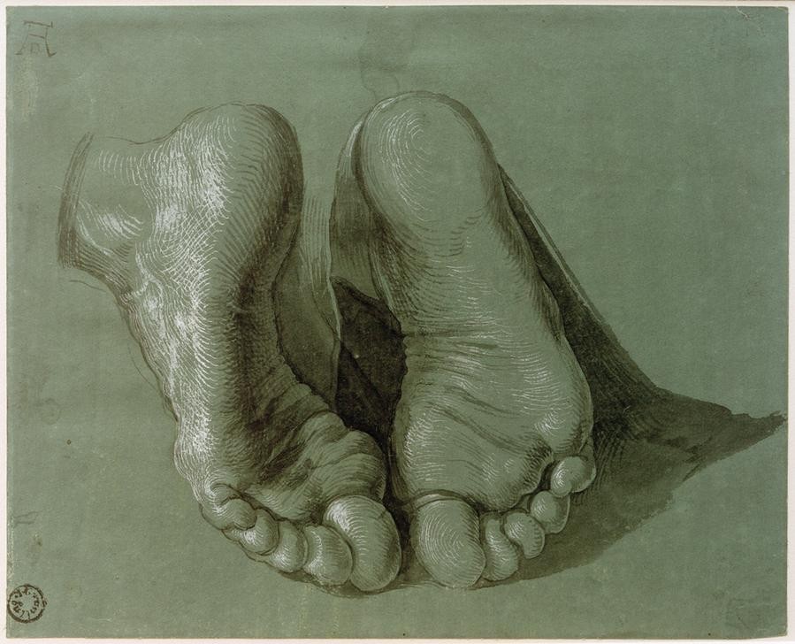 Albrecht Dürer, Füße eines knienden Apostels (Anatomie,Christentum,Deutsche Kunst,Mensch,Renaissance,Neues Testament,Bibel,Apostel,Studie,Fuss)