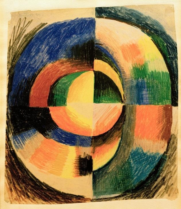 August Macke, Farbenkreis II (groß) (Deutsche Kunst,Kunst,Der Blaue Reiter,Abstrakte Kunst,Kreis,Farbe)