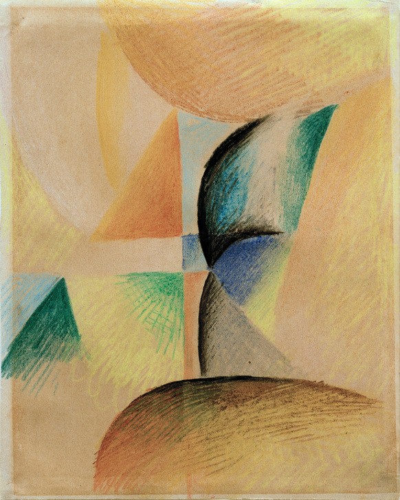 August Macke, Abstrakte Formen XII (Deutsche Kunst,Kunst,Expressionismus,Der Blaue Reiter,Abstrakte Kunst,Buntstift)