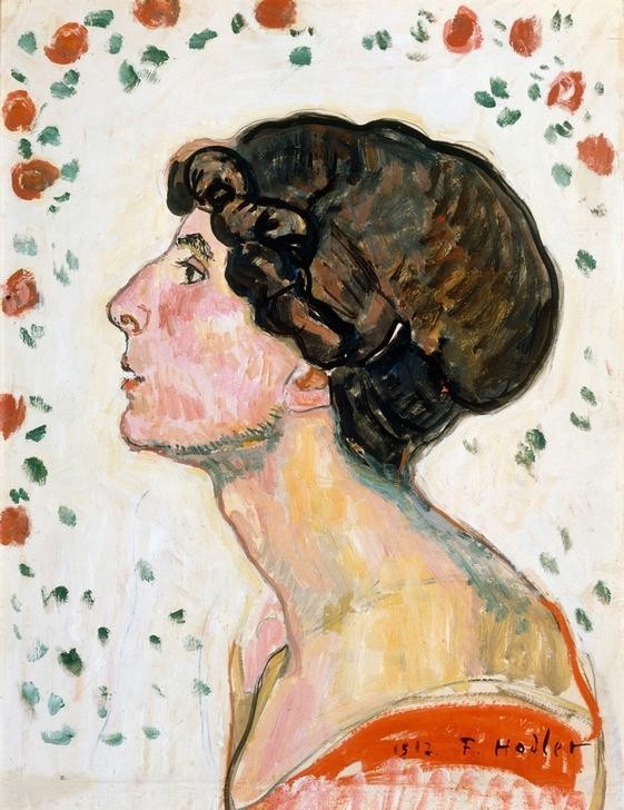 Ferdinand Hodler, Bildnis Madame Darel (Frau,Jugendstil,Portrait,Schweizerische Kunst,Profil)