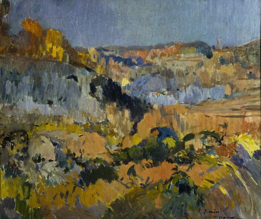 Joaquim Mir, Bei Aleixar (Landschaft, Hügel, Katalonien,  Post-Modernisme, Malerei, Klassische Moderne, Wunschgröße, Wohnzimmer, Treppenhaus, bunt)