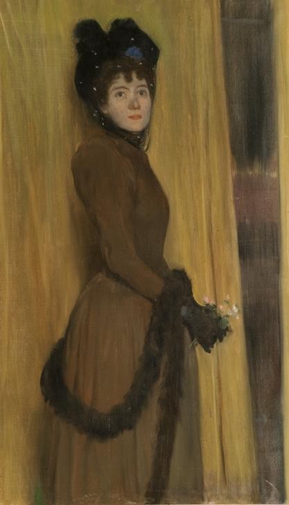 Santiago Rusinol, Porträt Miss Mc Flower (Damenmode,Frau,Portrait,Bürgertum,Katalanische Kunst)