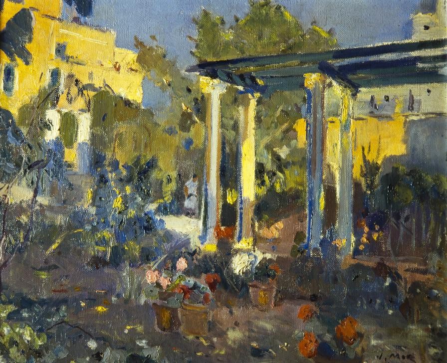 Joaquim Mir, Garten (Landschaft, Sommer,  Blumen, Garten, Post-Modernisme, Malerei, Klassische Moderne, Wunschgröße, Wohnzimmer, Treppenhaus, bunt)