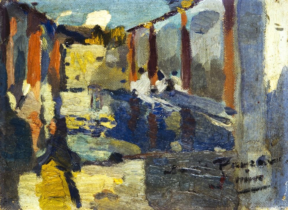 Joaquim Mir, Die Wäscherei (Wäscherei, Waschbecken, Wäscherin, mediterran, Katalanische Kunst,  Post-Modernisme, Malerei, Klassische Moderne, Wunschgröße, Wohnzimmer, Treppenhaus, bunt)