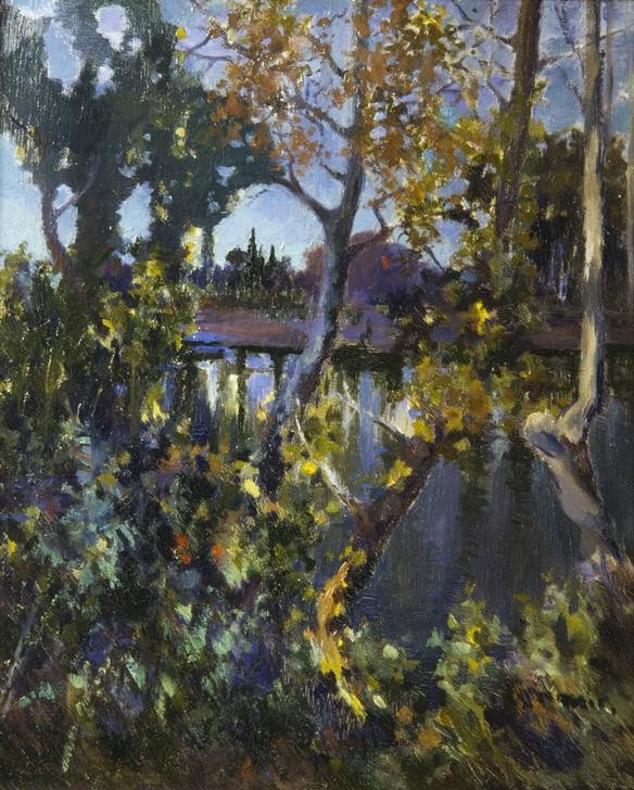 Joaquim Mir, Santa Perpetua de la Mogoda (Landschaft, Bäume, Natur, Katalonien,  Post-Modernisme, Malerei, Klassische Moderne, Wunschgröße, Wohnzimmer, Treppenhaus, bunt)