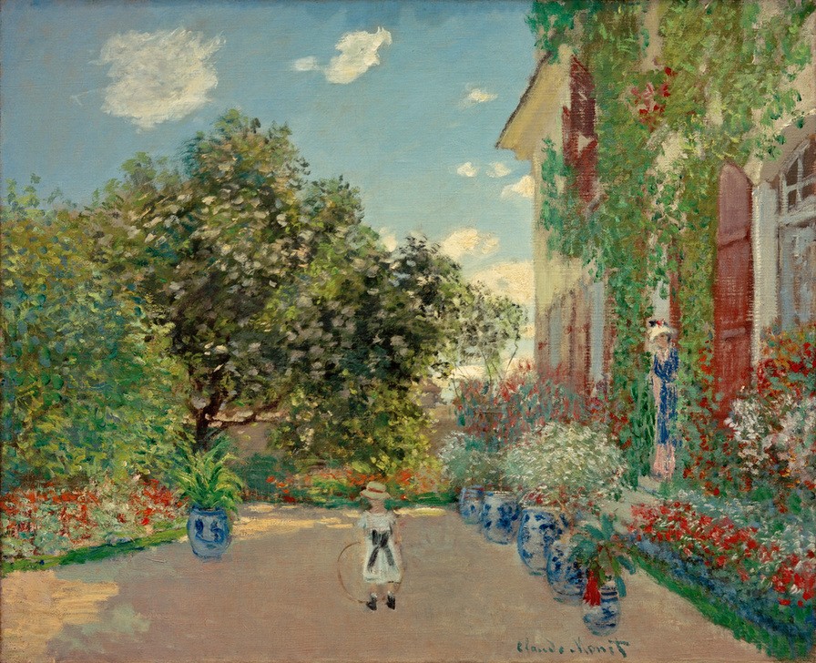 Claude Monet, La maison de l’artiste à Argenteuil (Frau,Kind,Kunst,Maler (Künstler),Wohnhaus (Allgemein),Wohnhaus Von Berühmten,Impressionismus,Künstlerhaus (Wohnhaus),Französische Kunst,Künstlerfamilie,Garten)
