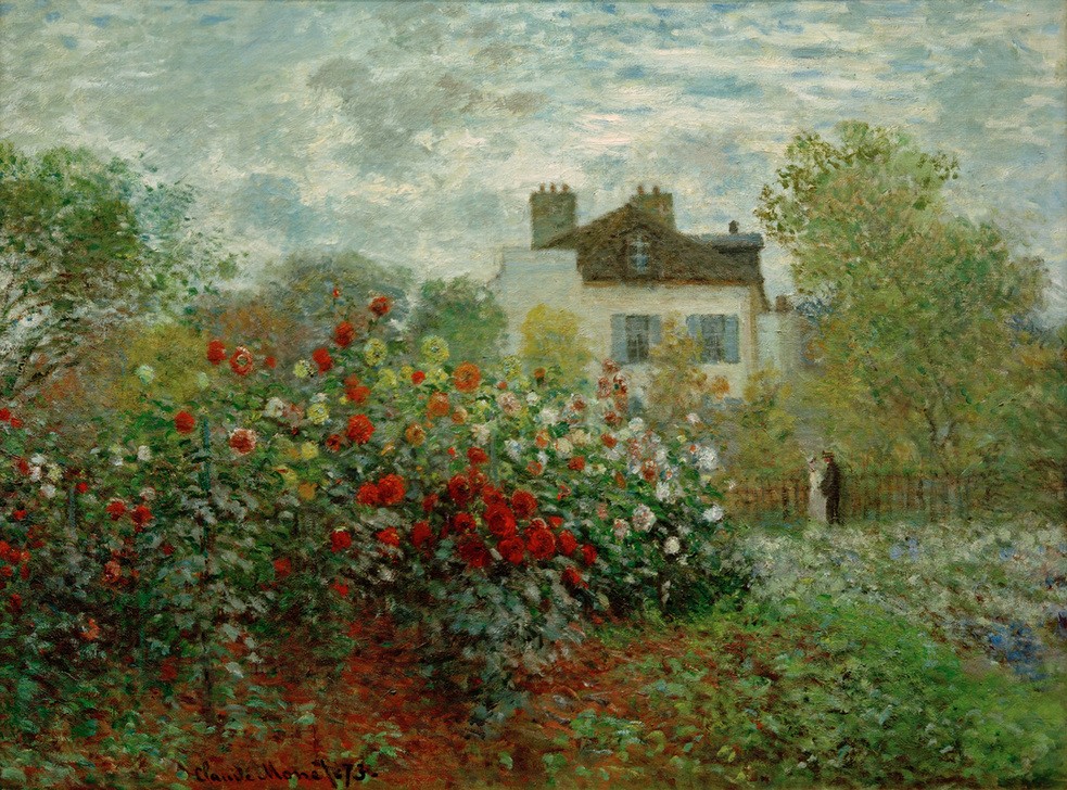 Claude Monet, Le jardin de Monet à Argenteuil (Les Dahlias) (Kunst,Maler (Künstler),Wohnhaus (Allgemein),Wohnhaus Von Berühmten,Impressionismus,Hausgarten,Künstlerhaus (Wohnhaus),Französische Kunst,Dahlie,Ziergarten,Blume,Garten)
