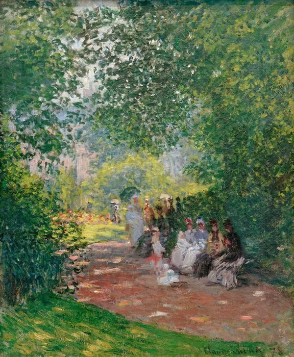 Claude Monet, Au Parc Monceau (Garten Und Park,Gesellschaftliches Leben,Kunst,Menschen Im Park,Park,Freizeit,Stadtpark,Impressionismus,Französische Kunst,Flanieren)