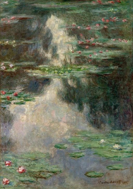 Claude Monet, Nymphéas (Botanik,Garten Und Park,Kunst,Maler (Künstler),Wasser,Wasserpflanze,Impressionismus,See,Spiegelung,Seerose,Französische Kunst,Ziergarten,Blume,Jahrhundertwende,Zierteich,Gartenteich)