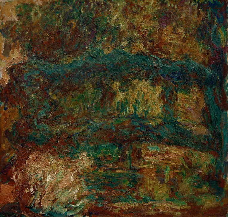 Claude Monet, Le pont japonais (Nymphéas, le pont japonais) (Botanik,Brücke,Garten Und Park,Kunst,Maler (Künstler),Wasser,Impressionismus,See,Französische Kunst,Ziergarten,Zierteich,Gartenteich,Garten)