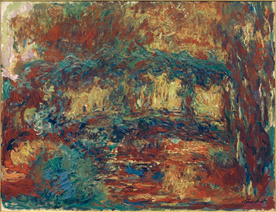 Claude Monet, Le pont japonais (Botanik,Brücke,Garten Und Park,Kunst,Maler (Künstler),Wasser,Impressionismus,See,Französische Kunst,Ziergarten,Zierteich,Gartenteich,Garten)