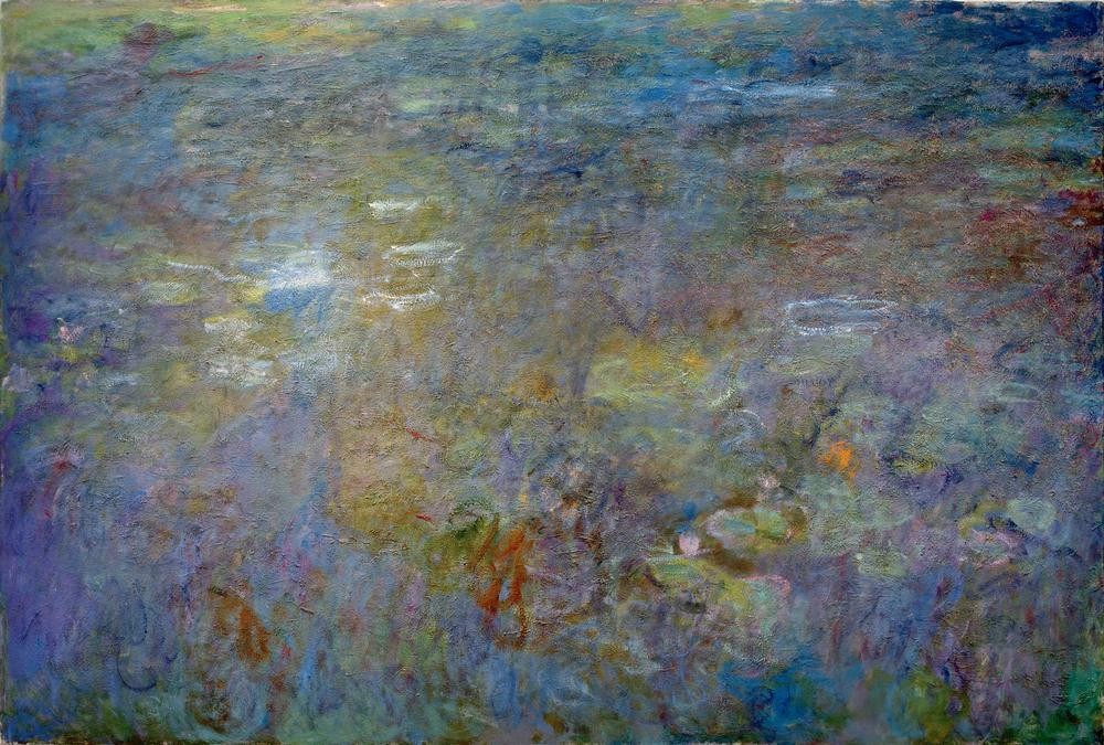 Claude Monet, Le bassin aux nymphéas (Botanik,Garten Und Park,Kunst,Maler (Künstler),Wasser,Wasserpflanze,Impressionismus,See,Triptychon,Seerose,Französische Kunst,Blume,Zierteich,Gartenteich)