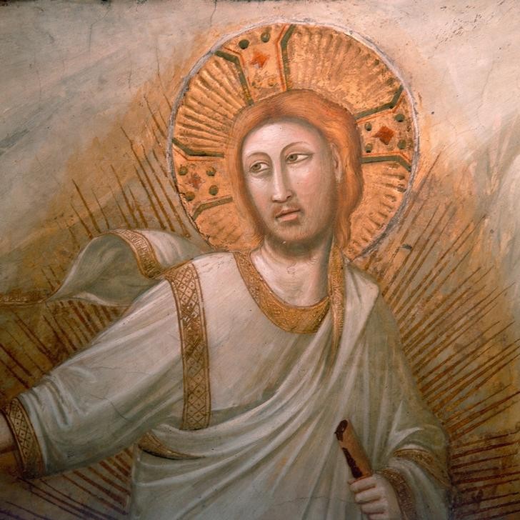 Giotto di Bondone, Noli me tangere (Noli Me Tangere, Christentum, Christus, Religion,  Heiligenschein, Detail, Klassiker, Gotik, Malerei, Wunschgröße,  Wohnzimmer, bunt)