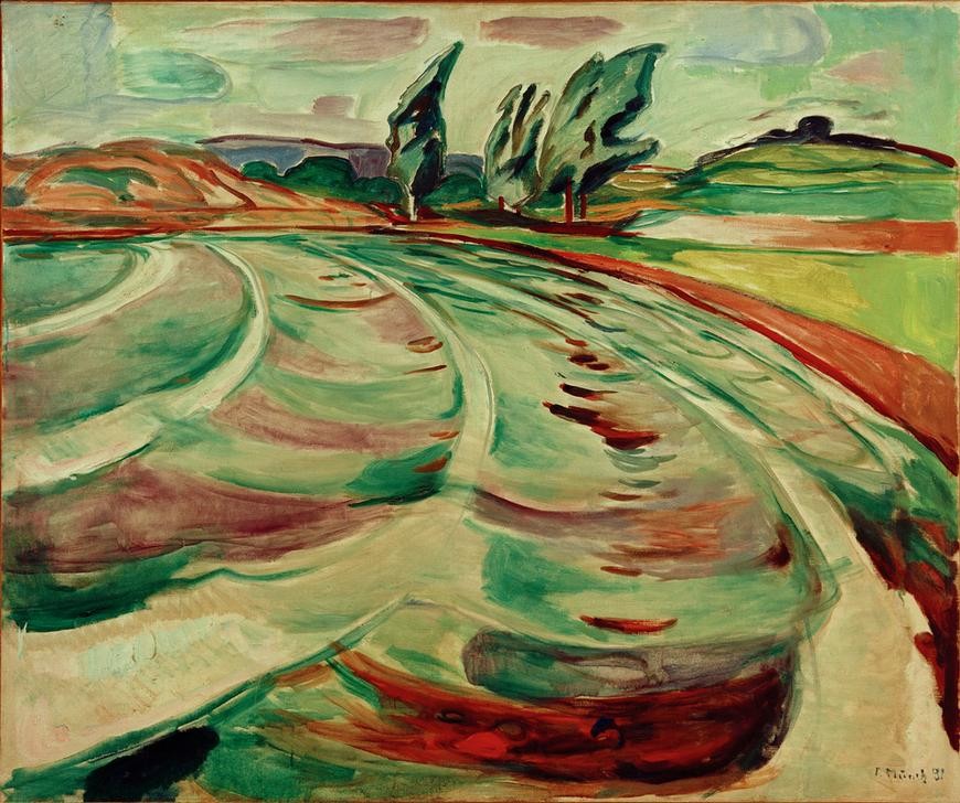 Edvard Munch, Die Welle (Küste,Kunst,Landschaftstypen,Landschaft,Meer,Expressionismus,Fjord,Wind,Norwegische Kunst,Ufer,Welle,Skandinavische Kunst)