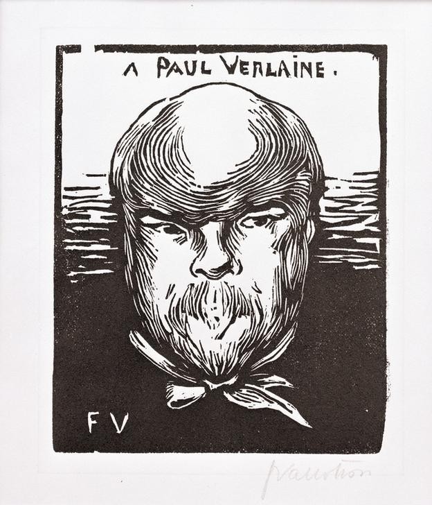 Felix Vallotton, A Paul Verlaine (Fliege (Binder),Literatur,Lyriker,Mann,Schriftsteller,Bart,Portrait,Französische Kunst,Schweizerische Kunst,Person)