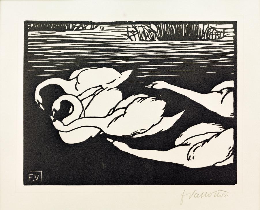 Felix Vallotton, Les cygnes (Vogel,Zoologie,Schwan (Tier),Französische Kunst,Schweizerische Kunst,Wasservogel)