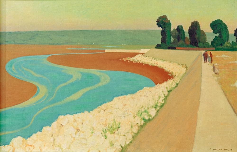 Felix Vallotton, Digue de Honfleur (Deich,Küste,Kunst,Landschaft,Meer,Französische Kunst,Fussgänger,Schweizerische Kunst,Nabis)