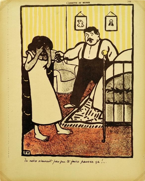 Felix Vallotton, Ta mère n’aurait pas pu faire passer ça? (Frau,Liebe Und Ehe,Mann,Schlafzimmer,Streit,Hochzeitsnacht,Weinen,Französische Kunst,Schweizerische Kunst,Sexualität,Sexualaufklärung,Jahrhundertwende,Eheleben)