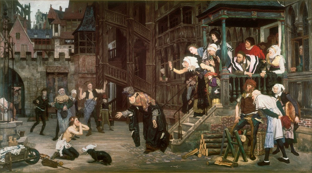 James Tissot (Jacques-Joseph), Die Rückkehr des verlorenen Sohnes (Kunst,Religion,Wiedersehen,Vater Und Sohn,Historismus,Neues Testament,Bibel,Gleichnis,Heimkehr,Reue,Französische Kunst,Rückkehr)