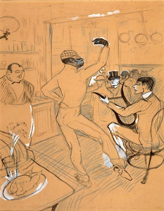 Henri de Toulouse-Lautrec,  (Bär,Kabarett,Kunst,Musik,Tanz,Leier,Cafe,Schenke,Innenansicht,Aufführung,Sketch,Unterhaltung (Entertainment),Performer)