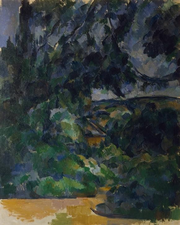 Paul Cézanne, Paysage bleu (Kunst,Landschaft,Wald,Impressionismus,Französische Kunst,Blau,Jahrhundertwende)