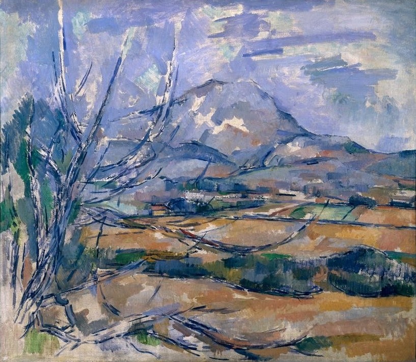 Paul Cézanne, La montagne Sainte Victoire (Kunst,Landschaft,Impressionismus,Baum,Französische Kunst,Feld,Jahrhundertwende,Berg)