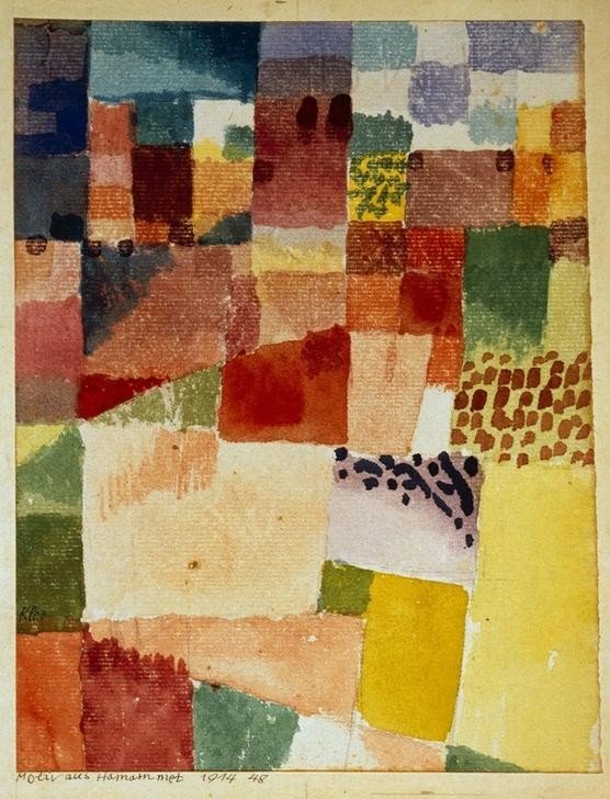 Paul Klee, Motiv aus Hamammet (Deutsche Kunst,Geometrie,Der Blaue Reiter,Abstrakte Kunst,Schweizerische Kunst,Rechteck)