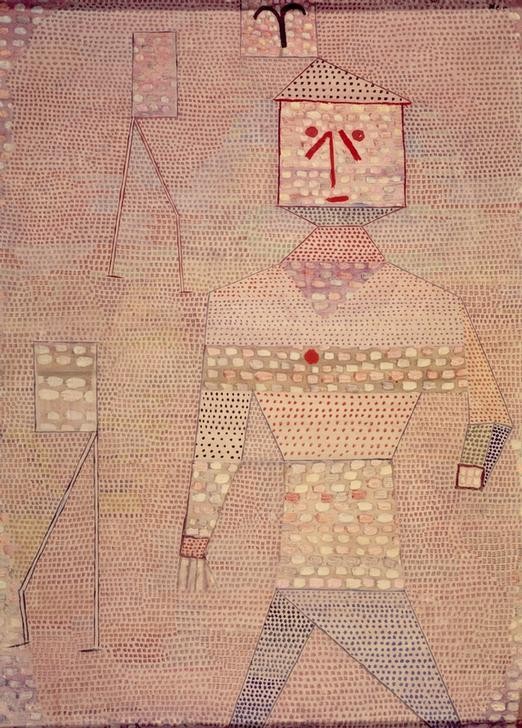 Paul Klee, Barbarenfeldherr (Deutsche Kunst,Feldherr,Geschichte,Karikatur,Mann,Militär,Nationalsozialismus,Vorahnung,Aggressivität,Antikriegskunst,Schweizerische Kunst,Kriegsbegeisterung,Kampfgeist,Abstraktion,Totalitarismus,Macht,Barbar)