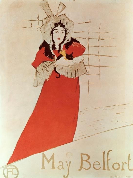 Henri de Toulouse-Lautrec, May Belfort (Frau,Gesang,Jugendstil,Kabarett Und Variete,Kabarett,Sängerin,Theater,Variete (Entertainment),Plakat,Revue (Musiktheater),Französische Kunst,Fin De Siecle)