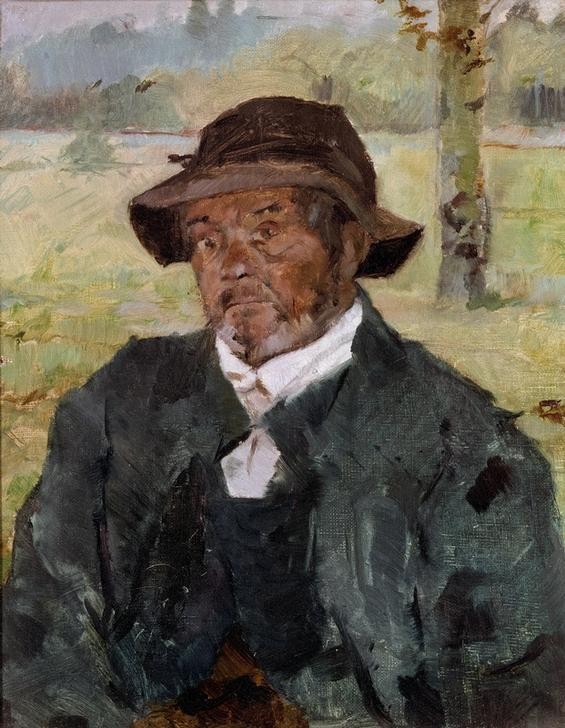 Henri de Toulouse-Lautrec, Un Vieux. Céleyran (Herrenhut,Kopfbedeckung,Kunst,Mann,Mensch,Alter,Impressionismus,Portrait,Französische Kunst,Landbevölkerung,Alter Mann,Schlapphut,Brustbild)