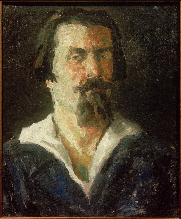 Kasimir Malewitsch, Selbstporträt, 1933 (Künstler,Kunst,Maler (Künstler),Mann,Sowjetische Kunst,Bart,Selbstbildnis,Portrait,Russische Kunst,Vollbart,Ukrainische Kunst,Blick Aus Dem Bild,Brustbild,Halbprofil,Person)