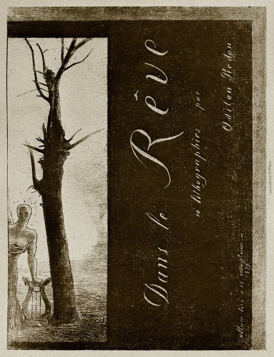 Odilon Redon, Im Traum (Kunst,Traum,Symbolismus,Surrealismus,Baum,Phantastische Kunst,Französische Kunst,Titelseite,Französische Sprache,Lyra)