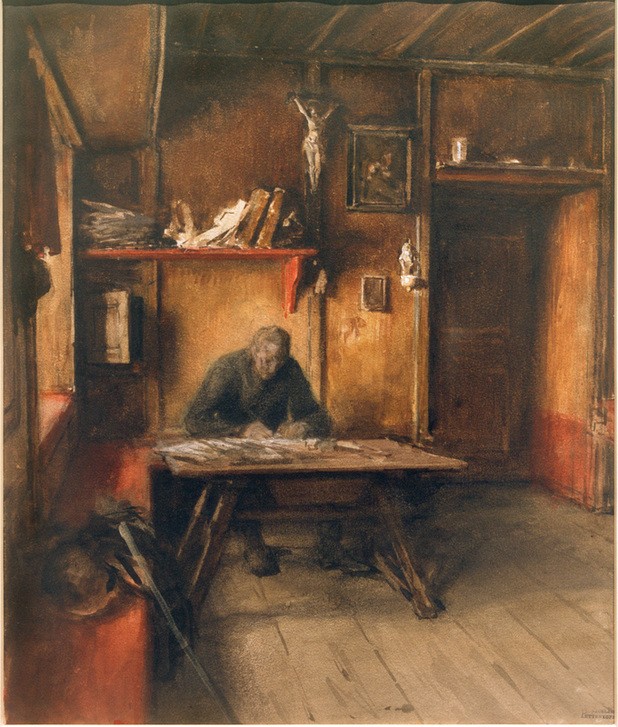 August Xaver Carl von Pettenkofen, Der Dorfschreiber  (Wirtschaft und Infrastruktur