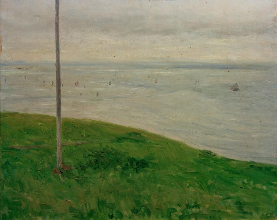 Gustave Caillebotte, Prairie au bord de la mer, Normandie (Küste,Kunst,Landschaft,Meer,Impressionismus,Segelboot,Wiese,Französische Kunst)