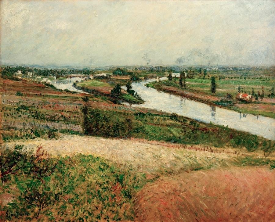 Gustave Caillebotte, La Seine à la pointe d’Epinay (Kunst,Landschaft,Impressionismus,Fluss,Französische Kunst)