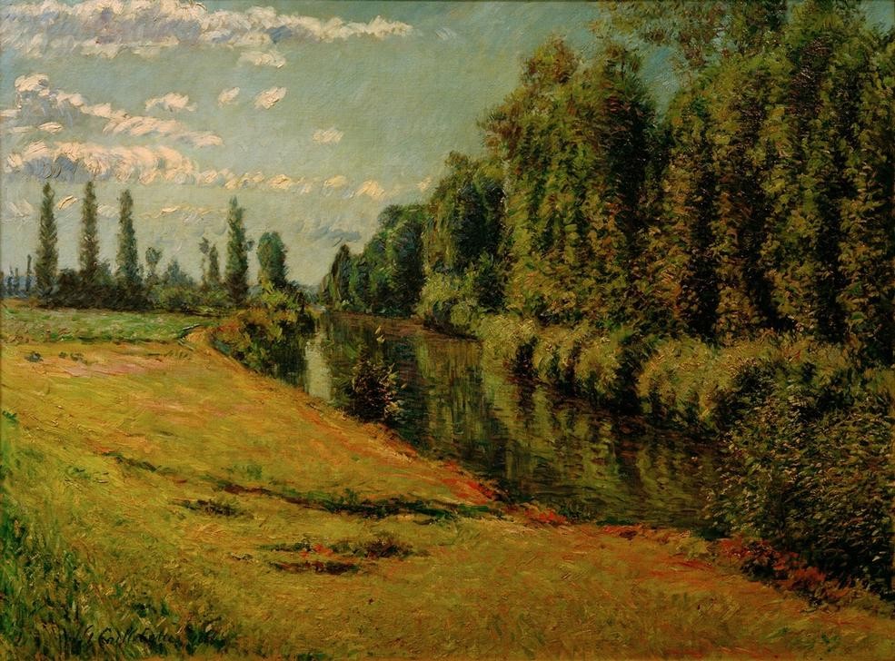 Gustave Caillebotte, Le petit bras de la Seine à Argenteuil (Kunst,Landschaft,Impressionismus,Fluss,Französische Kunst,Pappel,Seitenarm)