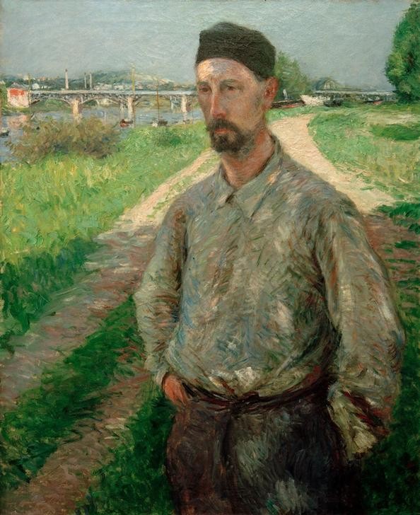 Gustave Caillebotte, Portrait d’Eugène Lamy (Kunst,Landschaft,Mann,Mensch,Impressionismus,Portrait,Französische Kunst,Kappe (Kopfbedeckung))