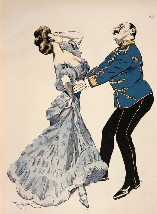 Ferdinand von Reznicek, Csardas (Jugendstil,Tanz,Volkskunde,Österreichische Kunst,Paar,Czardas,Land Und Leute)
