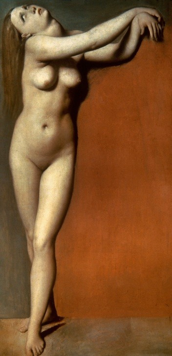 JEAN-AUGUSTE-DOMINIQUE INGRES, Angelique (Frau, nackt, Aktmalerei, Angelika, Mythologie, Klassizismus, Malerei, Wunschgröße, Wohnzimmer)