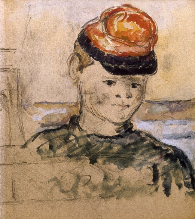 Paul Cézanne, Junge mit Schirmmütze (Kind,Kunst,Impressionismus,Portrait,Französische Kunst,Knabe,Schirmmütze,Sohn,Kopf,Sohn Von Berühmten,Mütze)