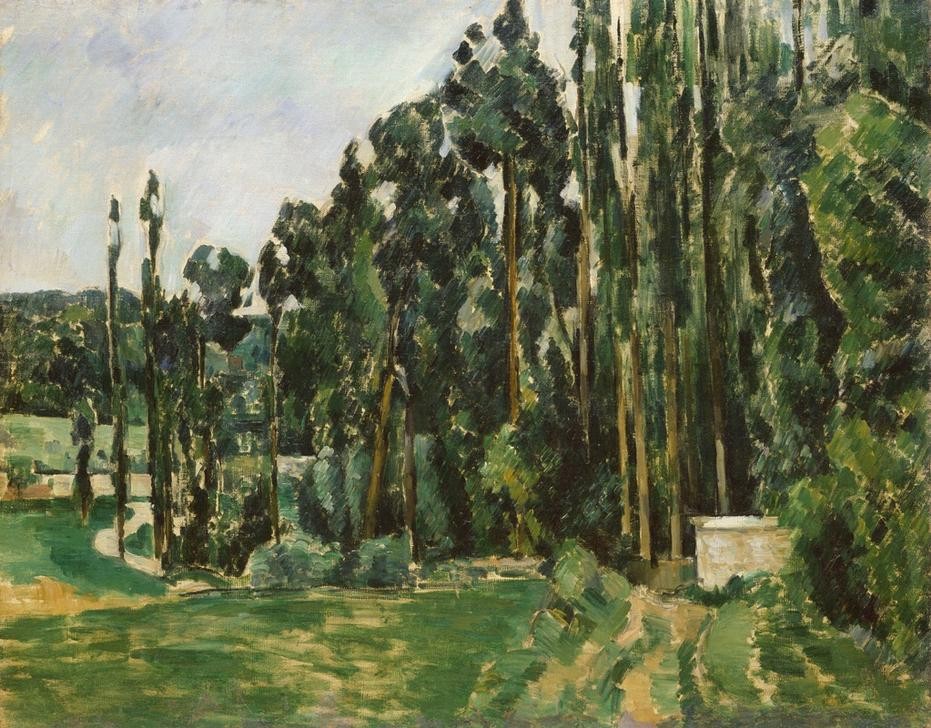 Paul Cézanne, Les peupliers (Botanik,Kunst,Landschaft,Impressionismus,Baum,Französische Kunst,Pappel)
