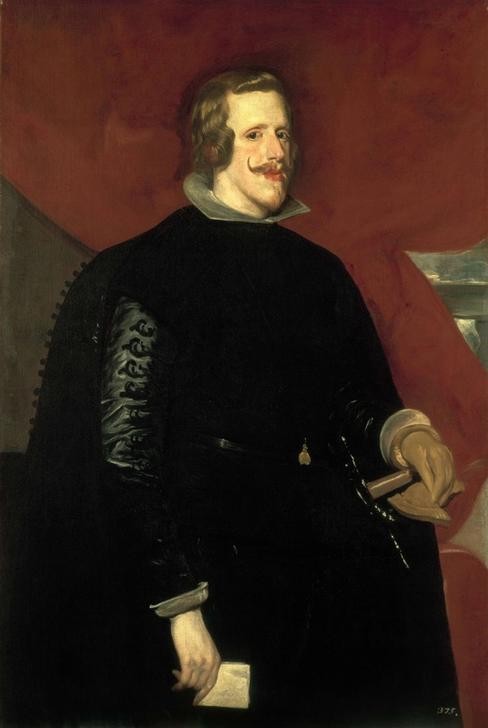 Diego Rodriguez de Silva y Velasquez, Philipp IV. v. Spanien (Brief,Geschichte,König,Kunst,Bart,Barock,Portrait,Habsburger,Spanische Kunst,Monarchie,Kniestück,Person)