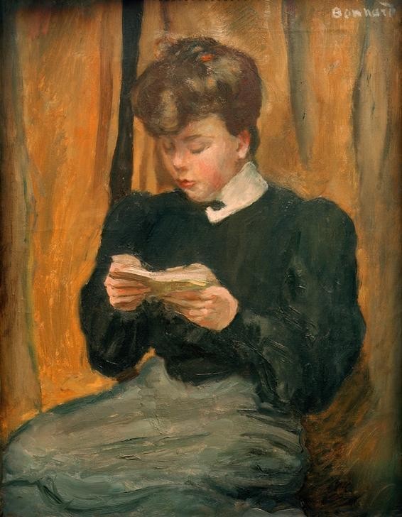 Pierre Bonnard, Frau, ein Buch lesend (Buch,Frau,Leser,Literatur,Freizeit,Impressionismus,Portrait,Französische Kunst,Frauenleben,Nabis,Leserin,Jahrhundertwende)